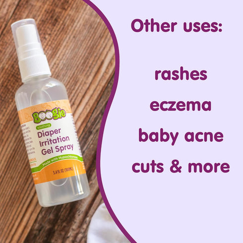 3.4oz (Pack 3) Boogie Hypochlorous Acid Diaper Irritation Gel Spray, Baby Essentials for Diaper Rash, Soothing