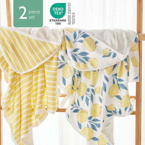 Momcozy 2 Pack Set 35 35 Inch, Hooded Baby Towel, Baby Bath Towel with Large X Super Soft Cotton and Hooded Towel