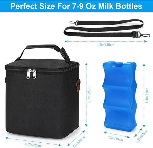 Accmor Pack, 6 9oz Breastmilk Cooler Bag with Ice Baby Bottle Cooler Bags, Insulated Bottle Cooler Tote Bags On The Go