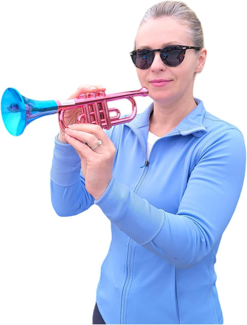 (13 Inch) (12 Metallic Trumpets Plastic Noisemaker Music Toys for Kids Instruments Noise Makers for Birthday Partie