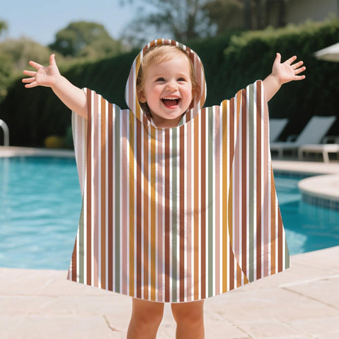 CoolaPeach Toddler & Kids Hooded Bath & Beach Towel - Microfiber Wearable Poncho for Bathroom, Pool, Beach