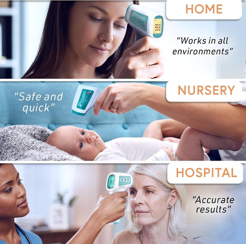 Infrared Forehead Thermometer for Adults and Infants, Touchless iProven Thermometer with Fever Alarm