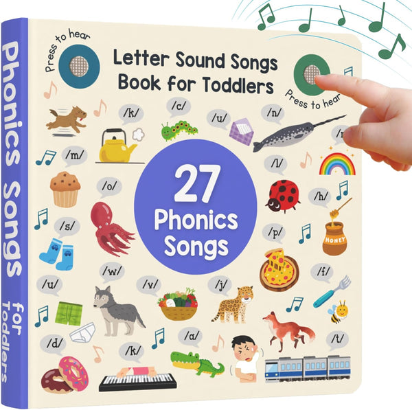 LEARNING BUGS Phonics Songs Book, 26 Letter Sound Songs, Preschool & Kindergarten