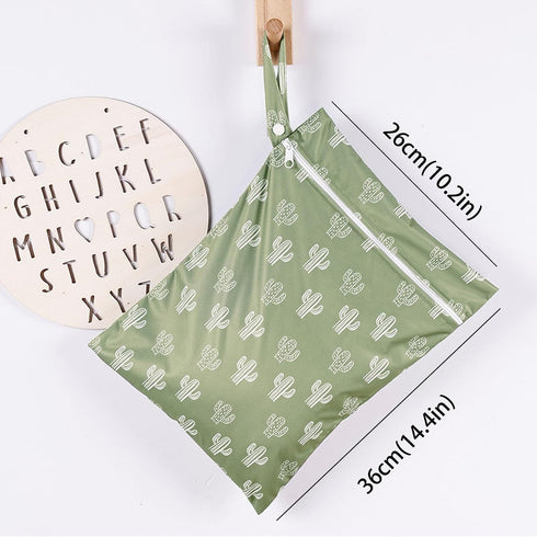 Happy Flute 2pcs Set 10.2x14.4 inches HappyFlute Waterproof Bag - Cactus & Animal Pattern Wet/Dry Bag for Towels