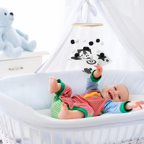2 HyDren Baby Mobile for Crib Black and White Crib Mobile Nursery Crib Mobile Handmade Mobiles Decor for Baby Shower
