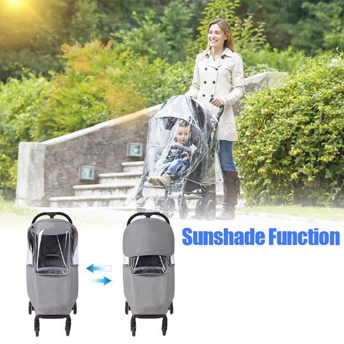 Tiiyee Stroller Rain Cover, Universal Baby Travel Weather Shield Waterproof Windproof Protection Breathable Protect
