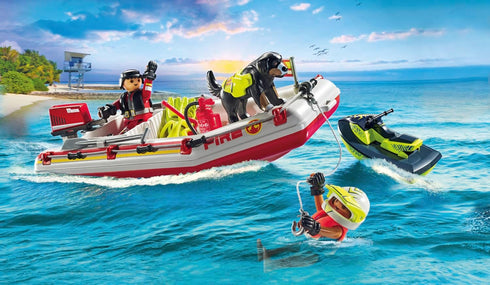 Set Playmobil Aqua Scooter Fireboat Rescue