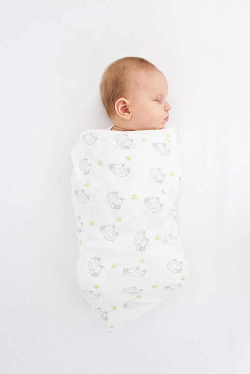 46x46 inches, SwaddleDesigns Cotton Muslin Swaddle Blanket, Receiving Blanket for Boys & Girls, Best Shower Gift