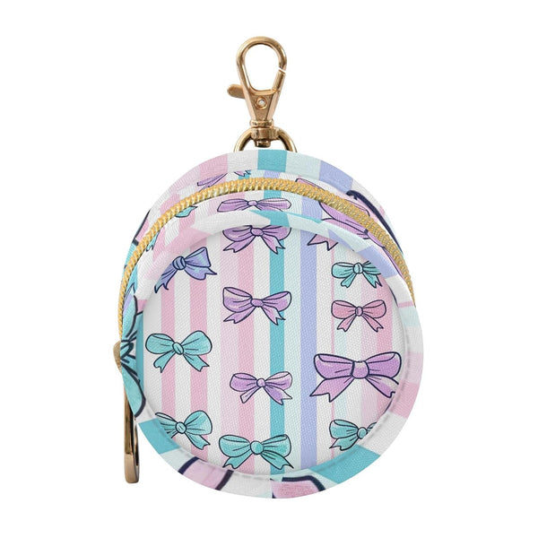 YETTASBIN Bow Portable Pacifier Holder Case with Metal Hook Buckle & Zipper for