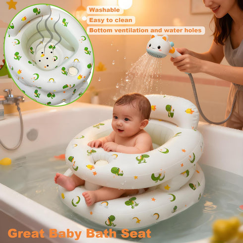 3-36 EXBEPE Thickened Inflatable Baby Seat, Sit Me Up Floor Seat for Babies Months with Tray, Sitting Support Infant