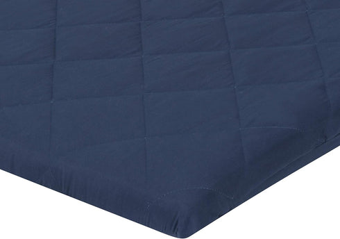 Dark Navy Blue Pack n Play Quilted Mattress Sheet Ultra-Soft, Comfortable Portable