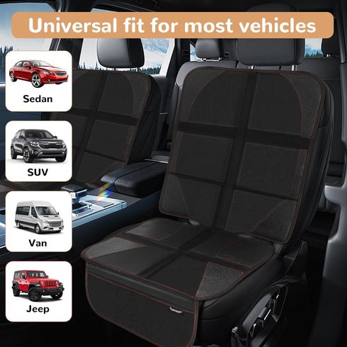 PANYBABY 600D Car Seat Protector for Baby, Car Seat Cover, Durable Oxford Fabric, Anti-Slip Base,Mesh Pockets for Baby