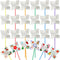 Poen 100 Pcs DIY Pinwheels Paper Craft Bulk Color Your Own White Pinwheels