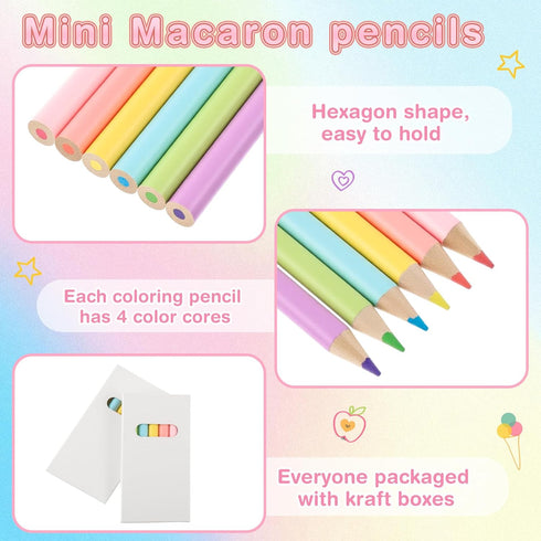 36 Packs 3.5'' 6 Pack Ctosree Mini Pastel Colored Pencils Bulk Coloring Drawing Pencil in Boxes End of Year Gift
