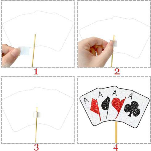 14Pcs Casino Party Centerpiece Sticks, Glitter Las Vegas Party Decorations for Casino Theme Birthday and Baby Shower