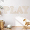 Generic Play Sign - 12 In Wooden Rattan Letters Playroom Sign, Playroom Wall