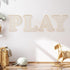 Generic Play Sign - 12 In Wooden Rattan Letters Playroom Sign, Playroom Wall