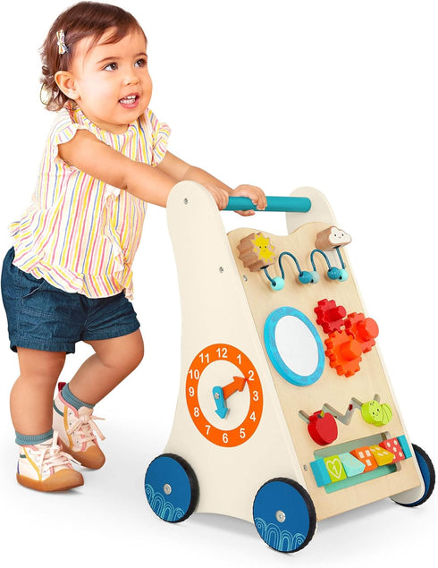 B. toys Little Learning Steps, Wooden Activity Walker, 7 Educational Activities, Learning & Walking Toy for Toddlers