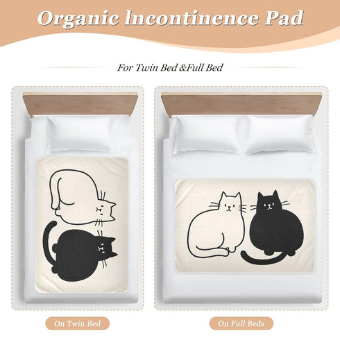siphylline 52" 34" Cartoon Minimalist Cat Cute Extra Large Resuable Changing Pad Covers Soft Absorbent Potty Training