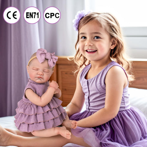 Aori Lifelike Reborn Baby Girl Dolls - Realistic 20-Inch Newborn Doll with Poseable Limbs and Feeding Kit