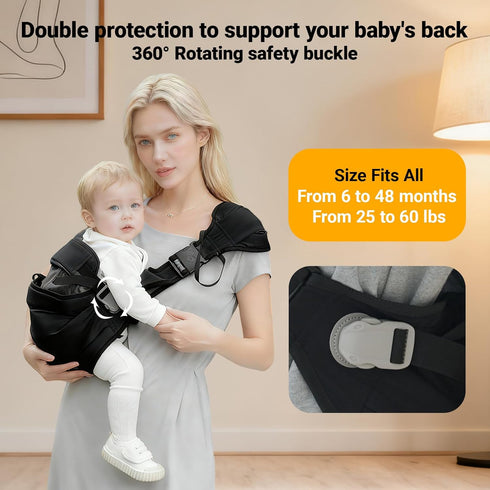 JKFIPKHI 25-60 lbs,Ideal Baby Sling Carrier,Baby Carrier Newborn to Toddler,Adjustable Lightweight Toddler Carrier