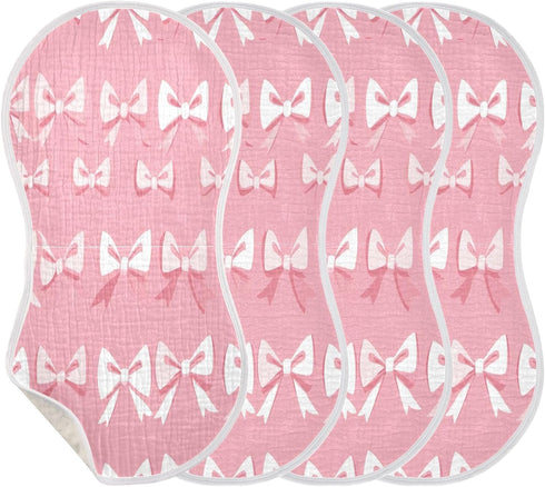 YEGAME Set 1 11 22 Inch Muslin Baby Burp Cloths of - Bow Pink Super Absorbent Cotton Burping Rags Soft Baby Washcloths