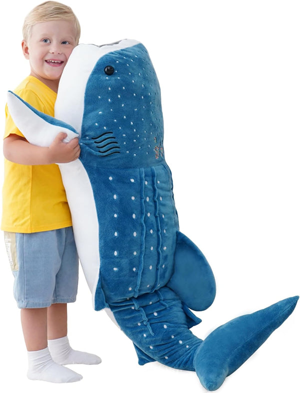 39inch Whale Shark Stuffed Animal Plush Pillow Toy, Realistic Big Whale Shark Plush Huge Stuffed Whales
