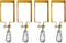 Heavy Duty Steel Swing Hangers for Wooden Sets, Includes Snap Hooks for 4"x6" Beam (Yellow, Set of 4)