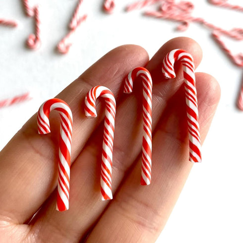 Aorvoras (20PCS) Miniature Candy Canes, Peppermint Embellishments, Non-Edible Tiny Mini Small Christmas Craft
