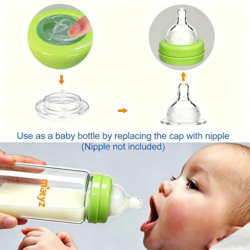 Set, 6 Pack 10oz, (3 3 Matyz Glass Breastmilk Storage Compatible with Spectra Medela Philips Avent Pumps, Wide-Mouth