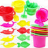 Playsets, 3.25" Set (24-Pack) The Dreidel Company Mini Beach Day Sand Bucket Play Box Includes, Pail, Shovel, Rake