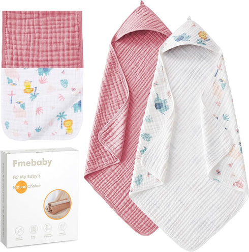 Muslin Bath Towel for Toddler 4 Pcs, 36x36 Inch 100% Muslin Cotton