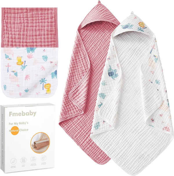Muslin Bath Towel for Toddler 4 Pcs, 36x36 Inch 100% Muslin Cotton