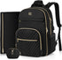 MOMUVO Diaper Bag Backpack, Quilted Baby Bag with Changing Pad & Stroller