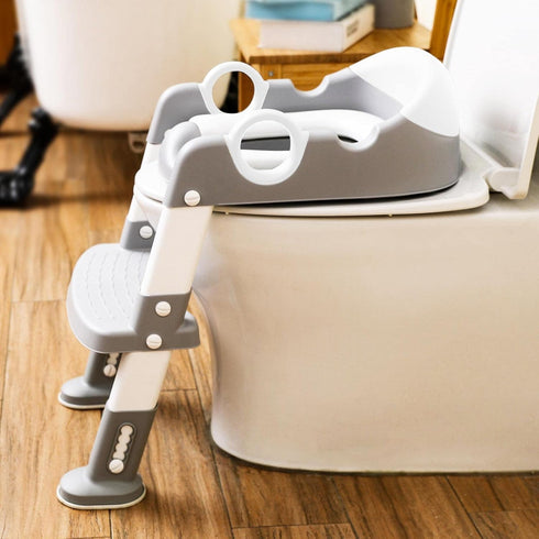 Potty Training Seat with Step Stool Ladder for Kids and Toddler,Wiifo Sturdy Potty Ladder with Soft Padded Cushion