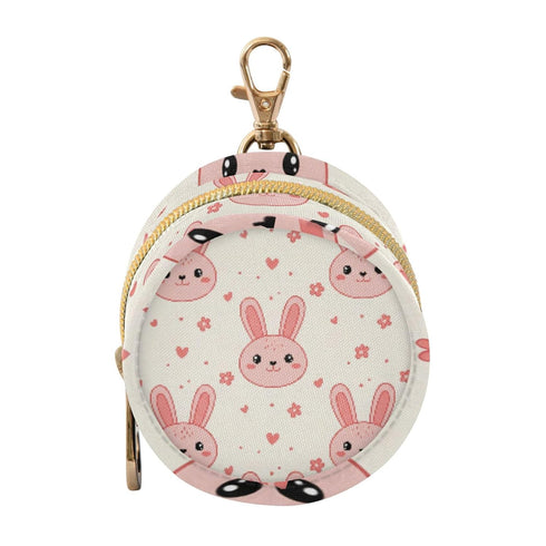 PYBUG Bunny Round Pacifier Storage Case, Polyester & TPU Lined with Hook Buckle,