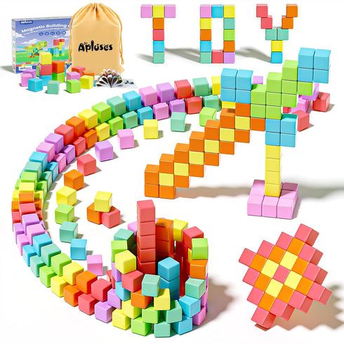 Apluses Magnetic Blocks, Magnet Building Cubes for Toddlers Ages 3-5, STEM Educational