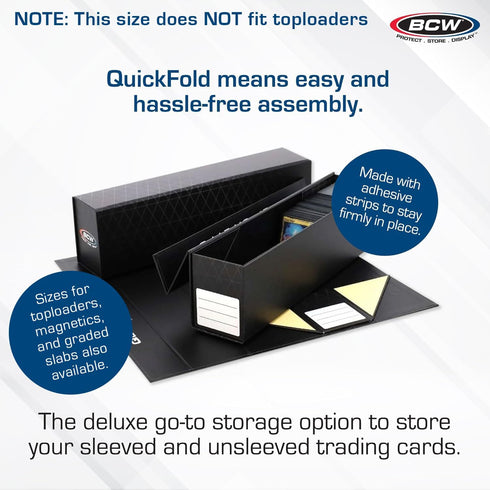BCW QuickFold Card Boxes for Sleeved Cards, 6 Pack, Magnetic Closure Storage Box for 500 to 1200 Cards