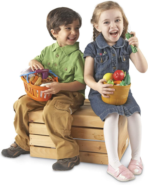 Learning Resources New Sprouts Deluxe Market Set - 32 Pieces Pretend Play Food for Toddlers, Kitchen Toys