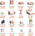 23 Pieces Dollhouse Mini Furniture Decoration Set, DIY Accessories for Baby Children Girls