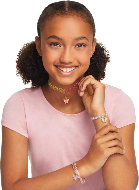 Make It Real: Butterfly Jewelry Set - Create 7 Pieces of Jewelry, 281 Pieces, DIY All-in-One Kit for Kids Ages 8+