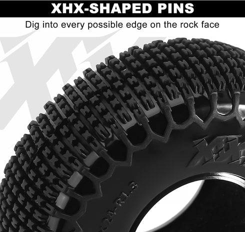 INJORA 1.3" XHX Pin Tires for TRX4m SCX24, 72 * 24mm, S5 Compound, 4PCs