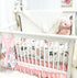 4-Piece Set Set Crib Bedding for Girls, Pink Baby Girl Bedding with Super Soft Crib Skirt, Reversible Baby Quilt, Crib