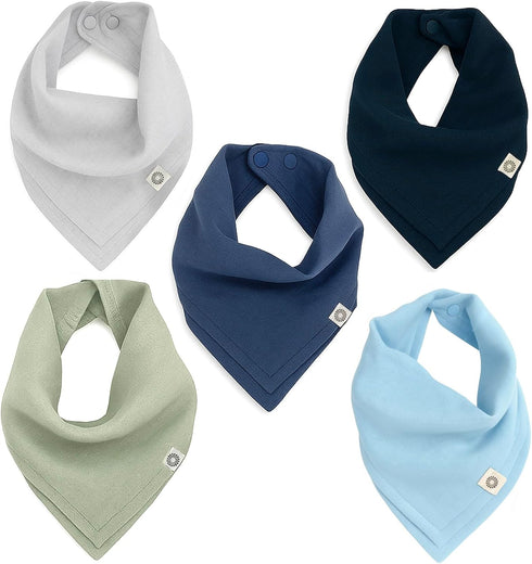 Kishu Baby Indi Organic Baby Bandana Bibs Fairtrade 4-Way Reversible Drool Bibs