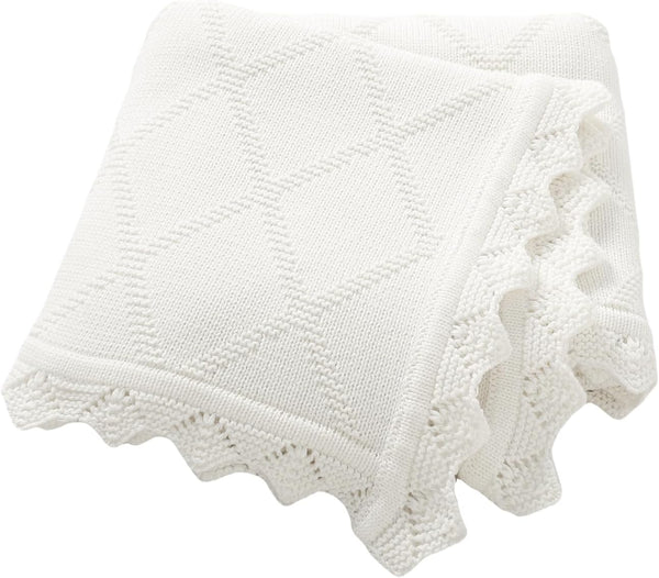 Hadetoto Knit Baby Blankets for Girls Boys, 100% Cotton Crib Blanket for