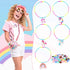 FLYINGSEEDS Unicorn Jewelry Making Kit with 5 Rubber Necklaces, 100 Big Holes Beads Toy Set