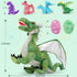 7Pcs Dragon Plush Toy Set, Dinosaur Stuffed Animals with 4 Baby Dragons & 2 Eggs, Birthday Gift for Kids