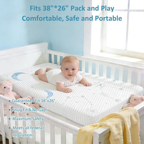 Pack Pack 38"x26"x1.5" Pack PanKers and Play Mattress,Dual Sided Premium Memory Foam N Play Mattresses for Baby