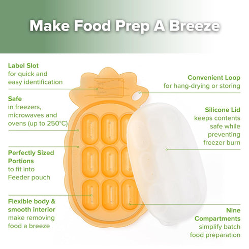 haakaa Silicone Nibble Freezer Tray, Breastmilk Teething Popsicle Mold and Baby Food Maker, BPA Free - Apricot