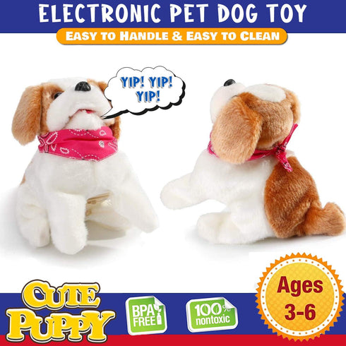 Liberty Imports Flip Over Puppy - Battery Operated Mechanical Jumping Dog Toy that Somersaults, Walks, Sits, Barks